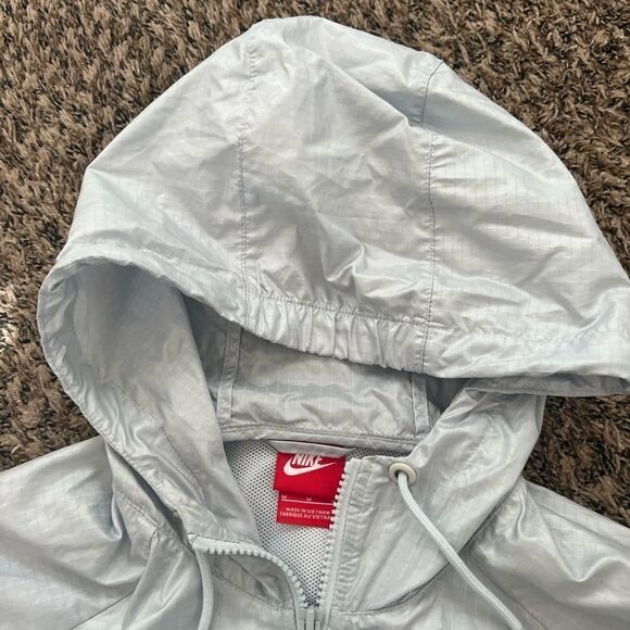 Nike windbreaker grey and white size medium womens running jacket J283 - Picture 4 of 7